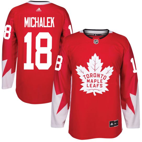 2017 NHL Toronto Maple Leafs Men #18 Milan Michalek red jersey